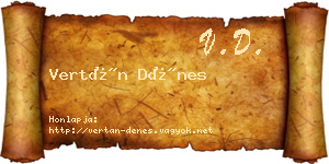 Vertán Dénes névjegykártya